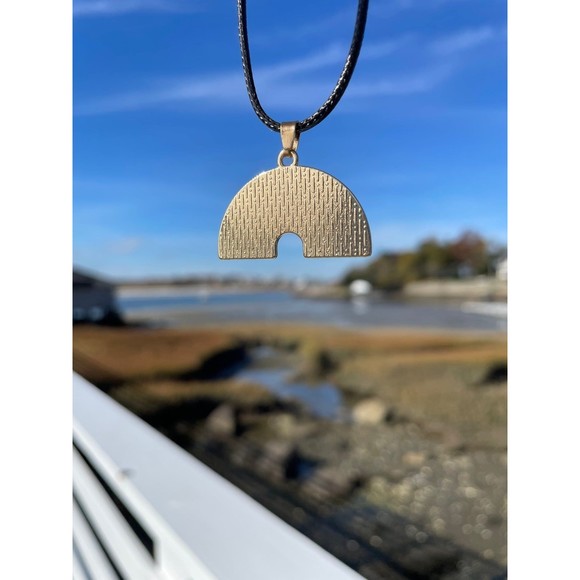 Rainbow necklace on adjustable wax rope (reversible to gold colored metal) - Picture 11 of 12